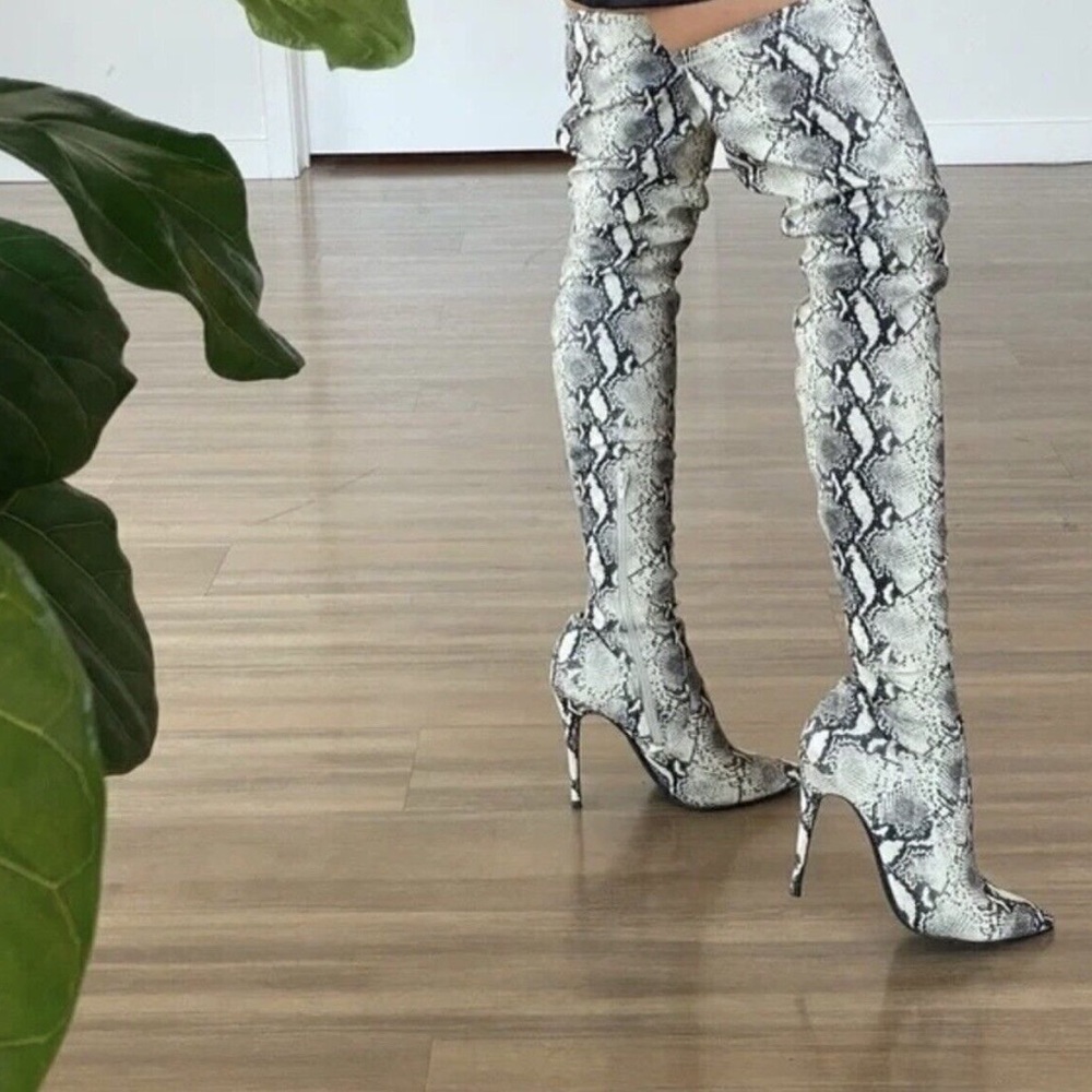 Steve Madden Thigh High Snakeskin Boots